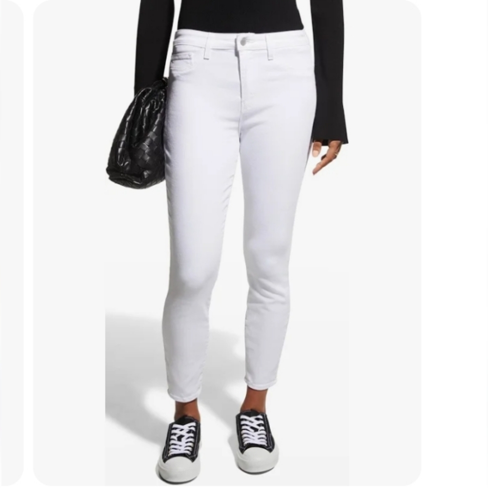 L'AGENCE Women's Margot High-Rise Skinny Ankle Jeans in Blanc Size 23